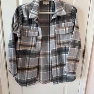 MELLODAY Black and White Plaid Jacket / Shacket with pockets